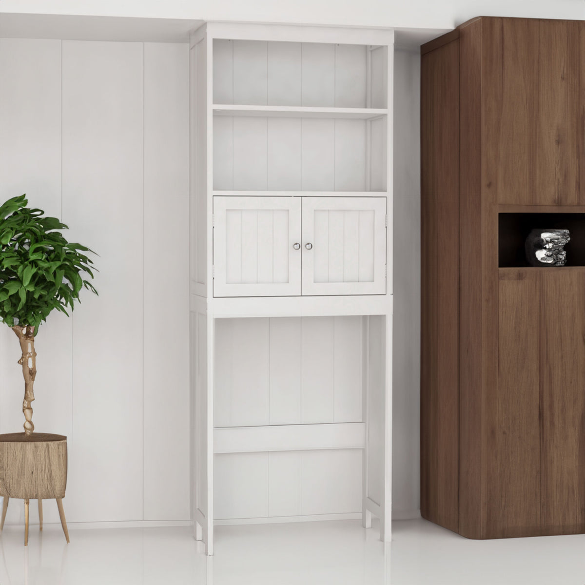 Armoire WC Suspense 2 Portes — Rangement Gain de Place Bois