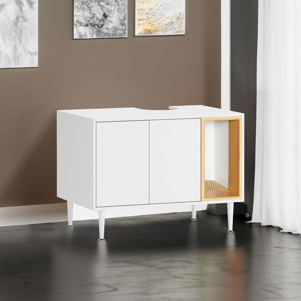 Meuble sous lavabo WC — Design bois & rangement
