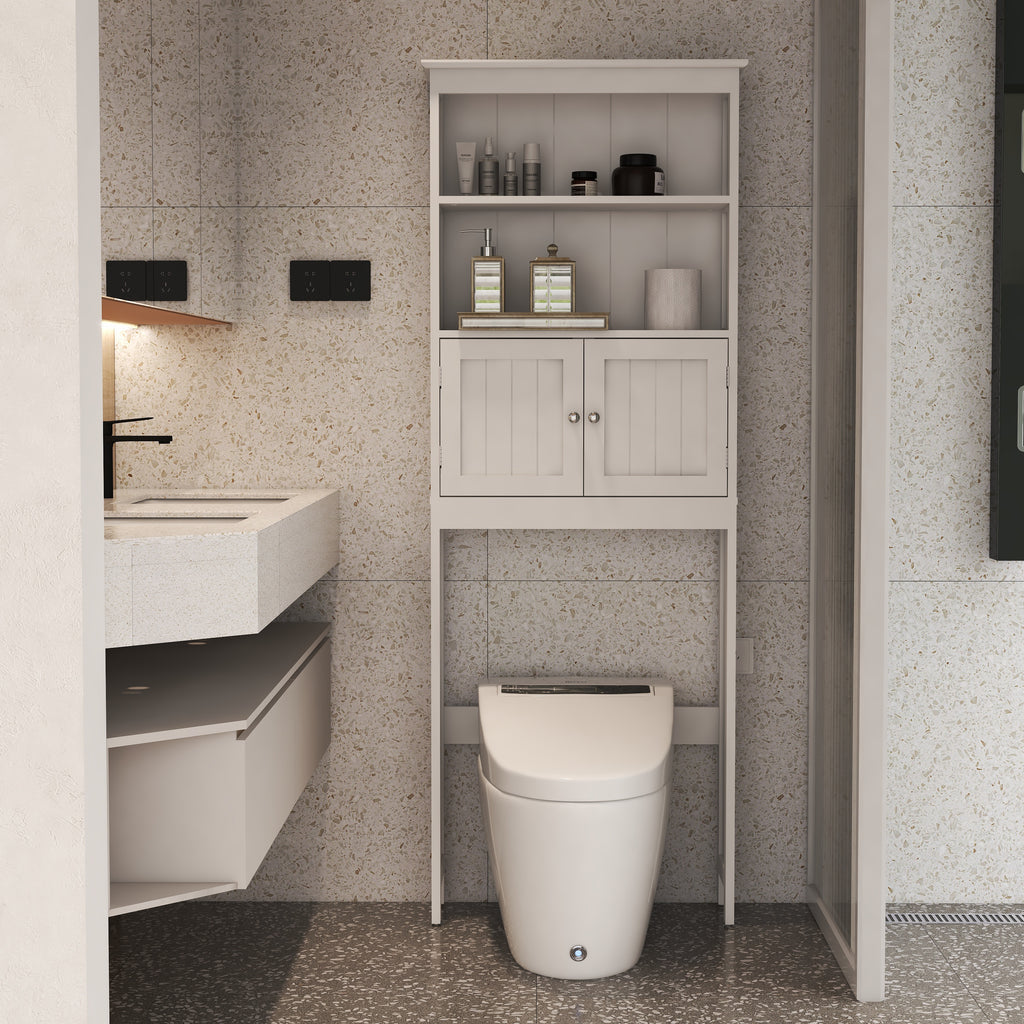 Armoire WC Suspense 2 Portes — Rangement Gain de Place Bois