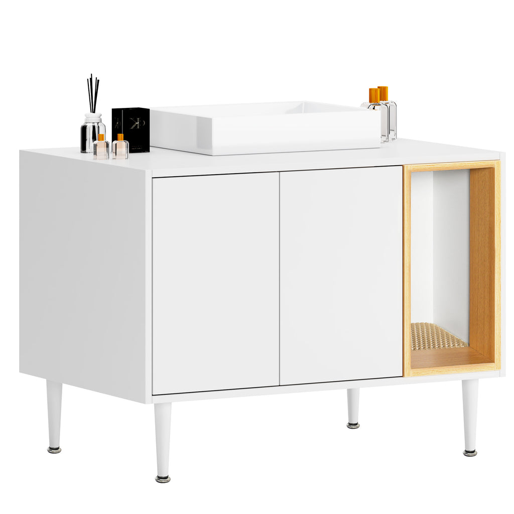 Meuble sous lavabo WC — Design bois & rangement