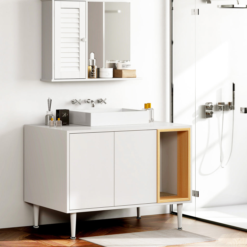 Meuble sous lavabo WC — Design bois & rangement