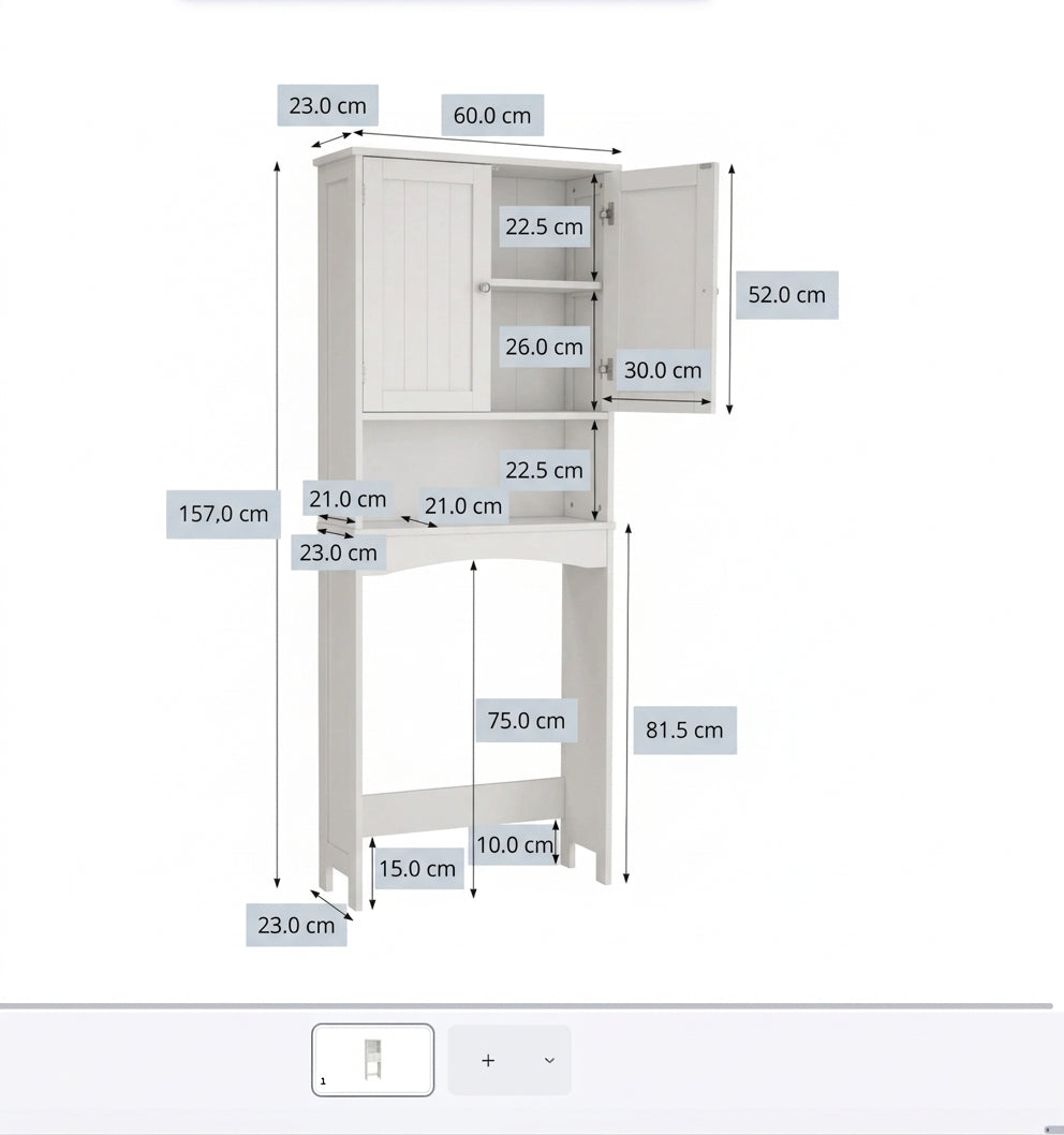 Meuble Dessus WC Premium — Gain de Place & Rangement Extensible