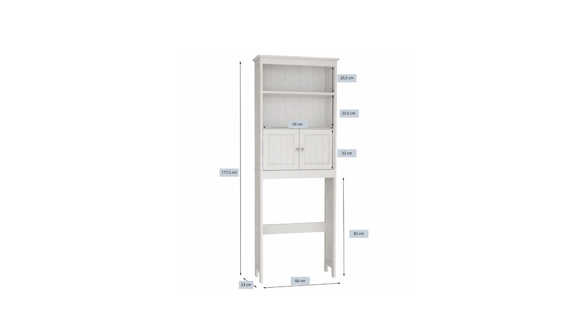 Armoire WC Suspense 2 Portes — Rangement Gain de Place Bois